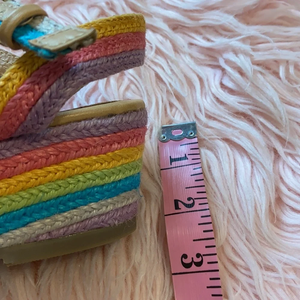 Steve Madden Rainbow Wedges Sandals Espadrilles Youth Sz 4
